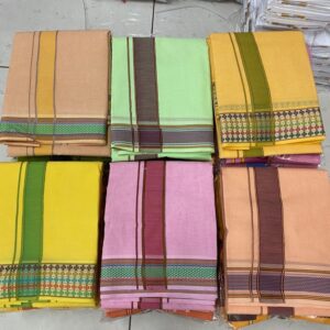 COLOUR DHOTIE DUPATTA SET SIZE=(4.5+2.25)METER